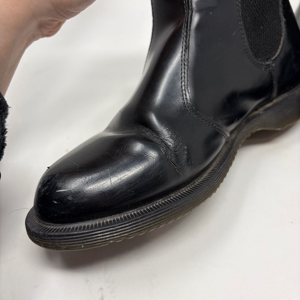 Dr Martens Floral Patent Black Leather Boots Size 6 Women’s - Picture 12 of 14
